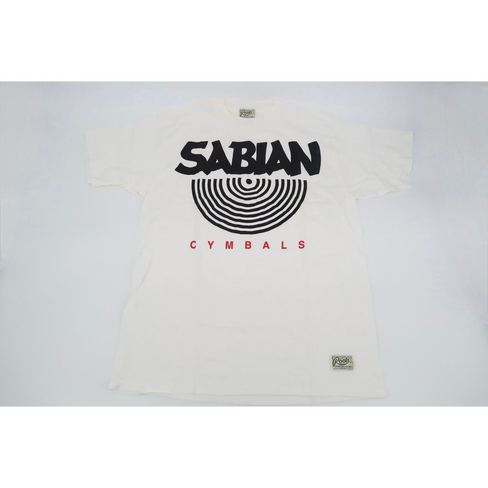 Vintage Sabian Cymbals Shirt Men's XL White Roots Sporting Drum Graphic T-Shirt‎
